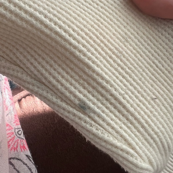 Skims waffle knit Henley cream colored long sleeve top with buttons - Picture 5 of 7